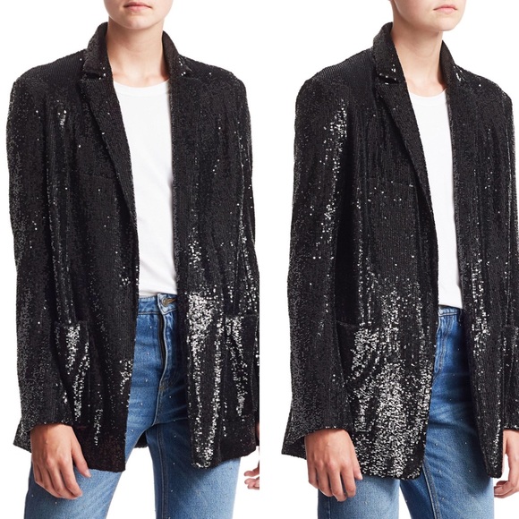 A.L.C. Quincy black sequin open jacket - Picture 2 of 12